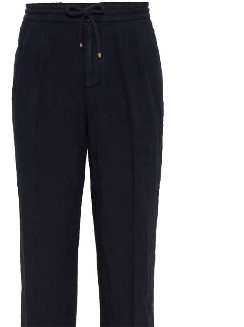 Midnight blue linen/flax pants Brunello Cucinelli | M243DE1710C2517